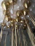 Gold & White Ceiling Balloons with Metallic Ribbon #018