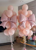 Blush Bow Birthday Balloon Bouquets #012