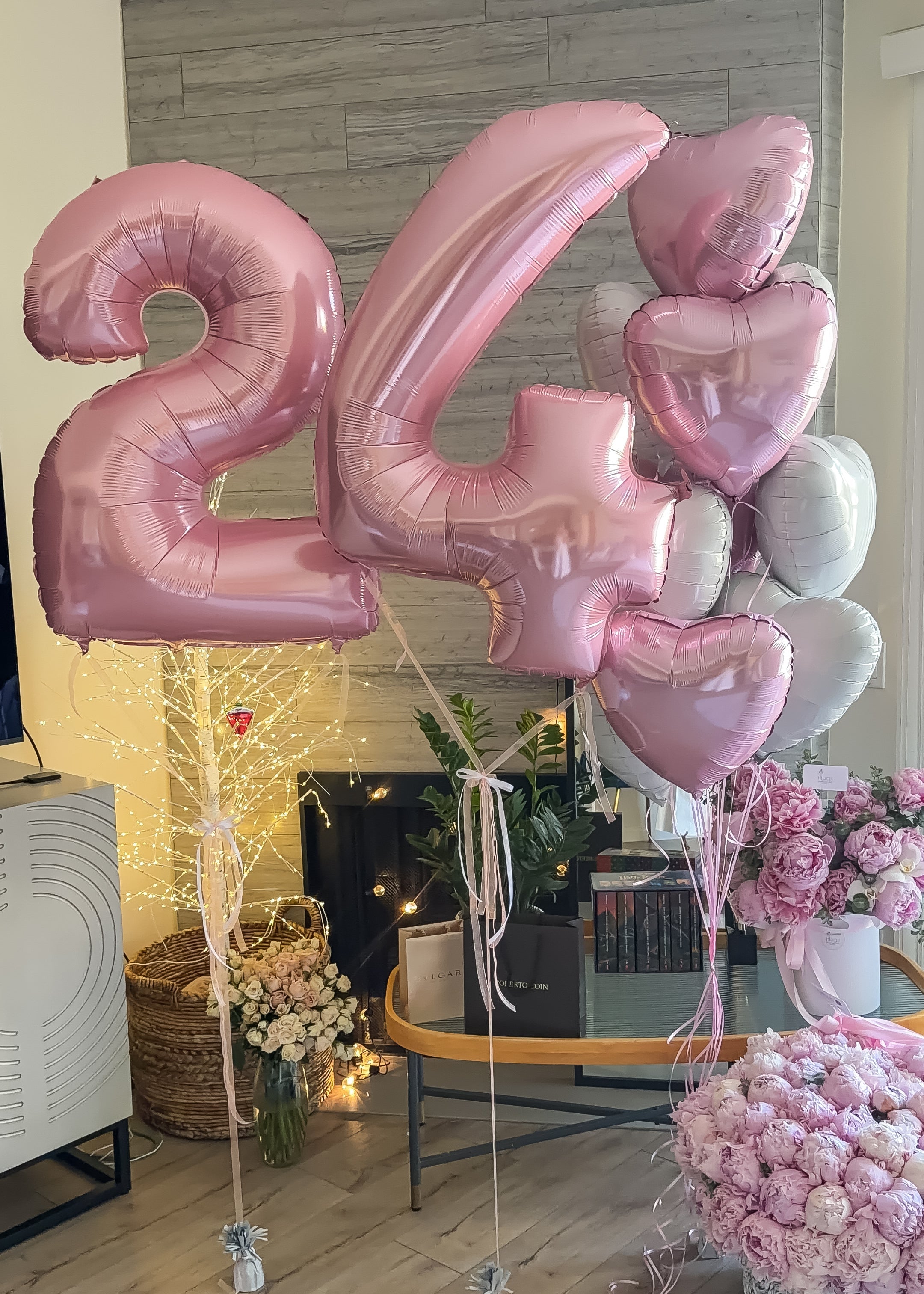 Pink Birthday Number Balloon Set #003