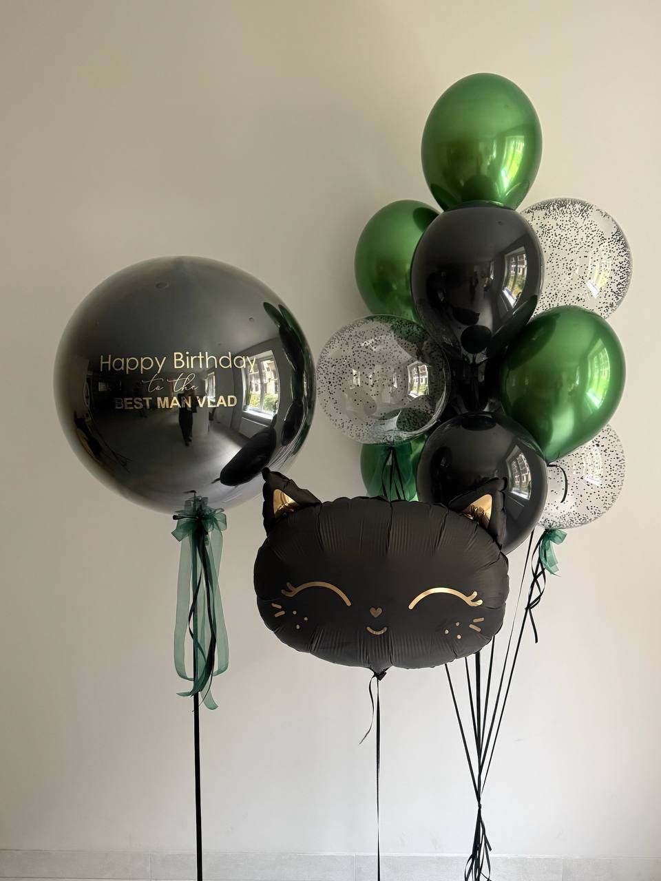Personalized Cat Birthday Balloon Bouquet #031