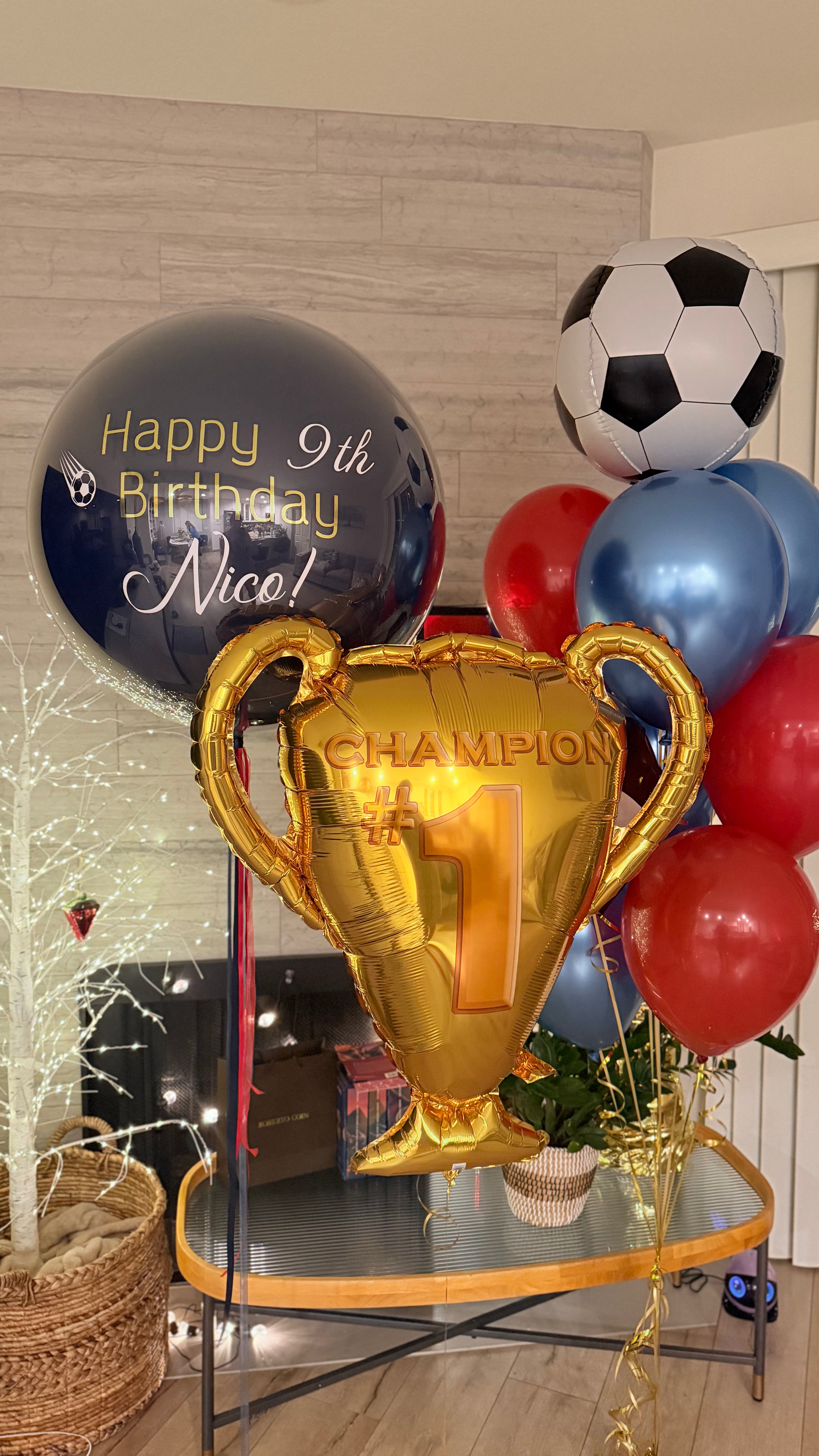 Soccer Champion Birthday Balloon Bouquet #042