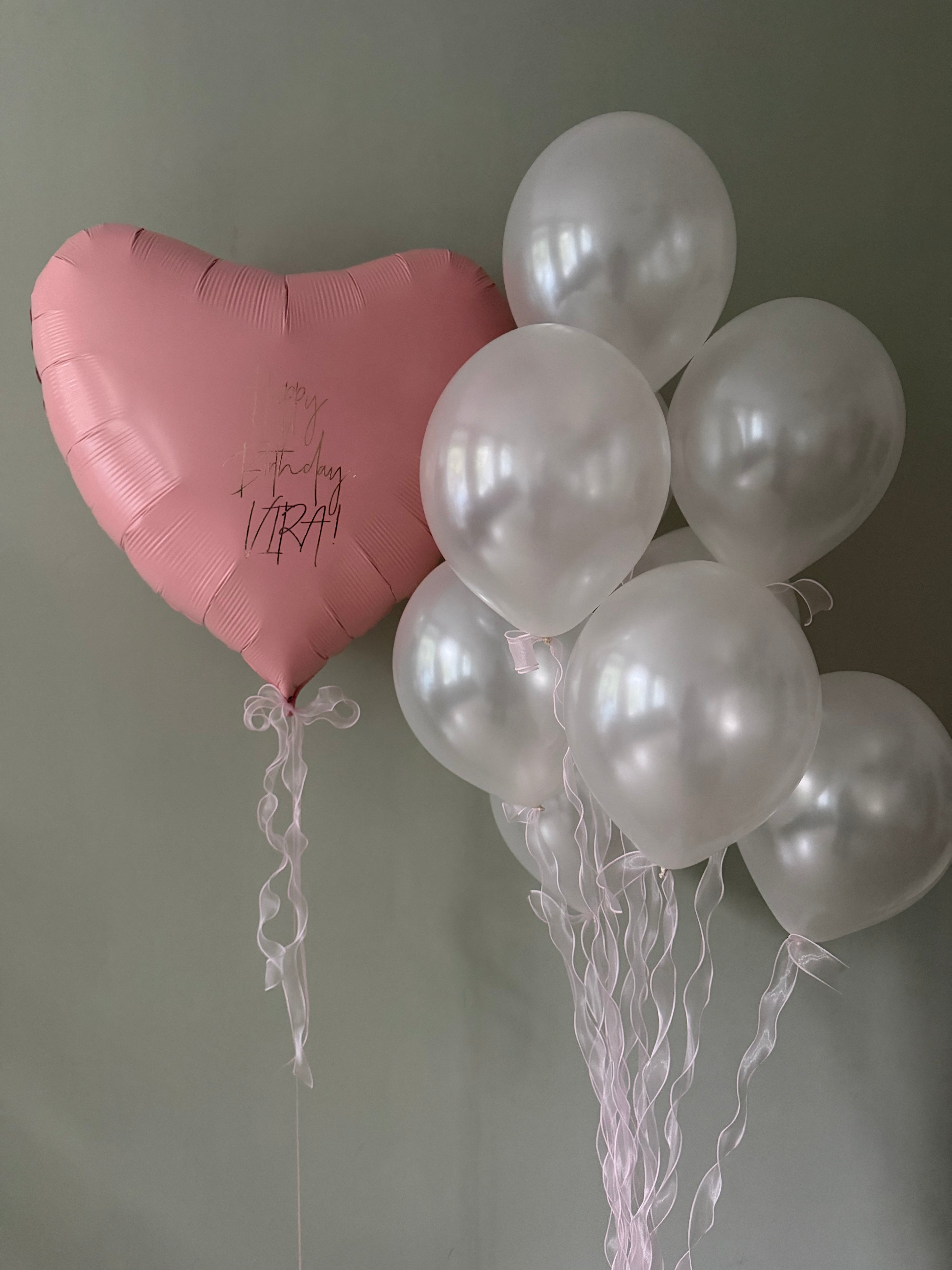 Blush Pink Heart Balloon Bouquet #037